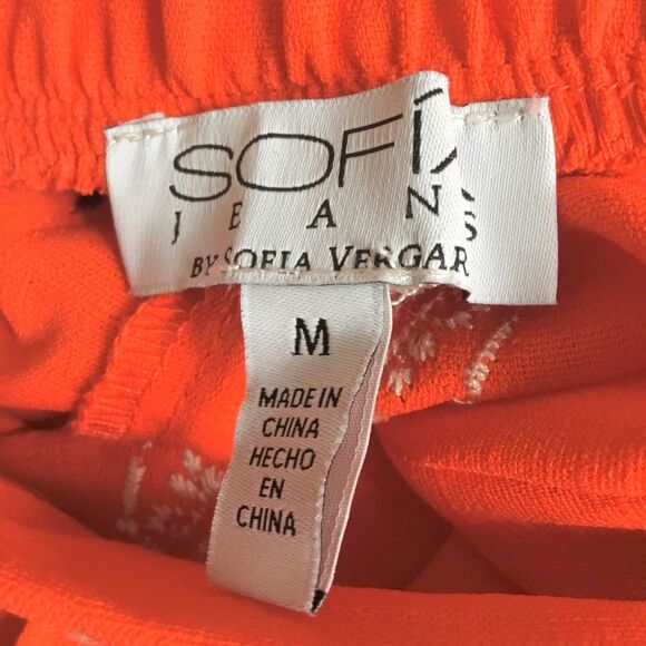 Sofia Vergara orange maxi skirt with pockets geometric pattern beach cruise boho - Picture 5 of 7